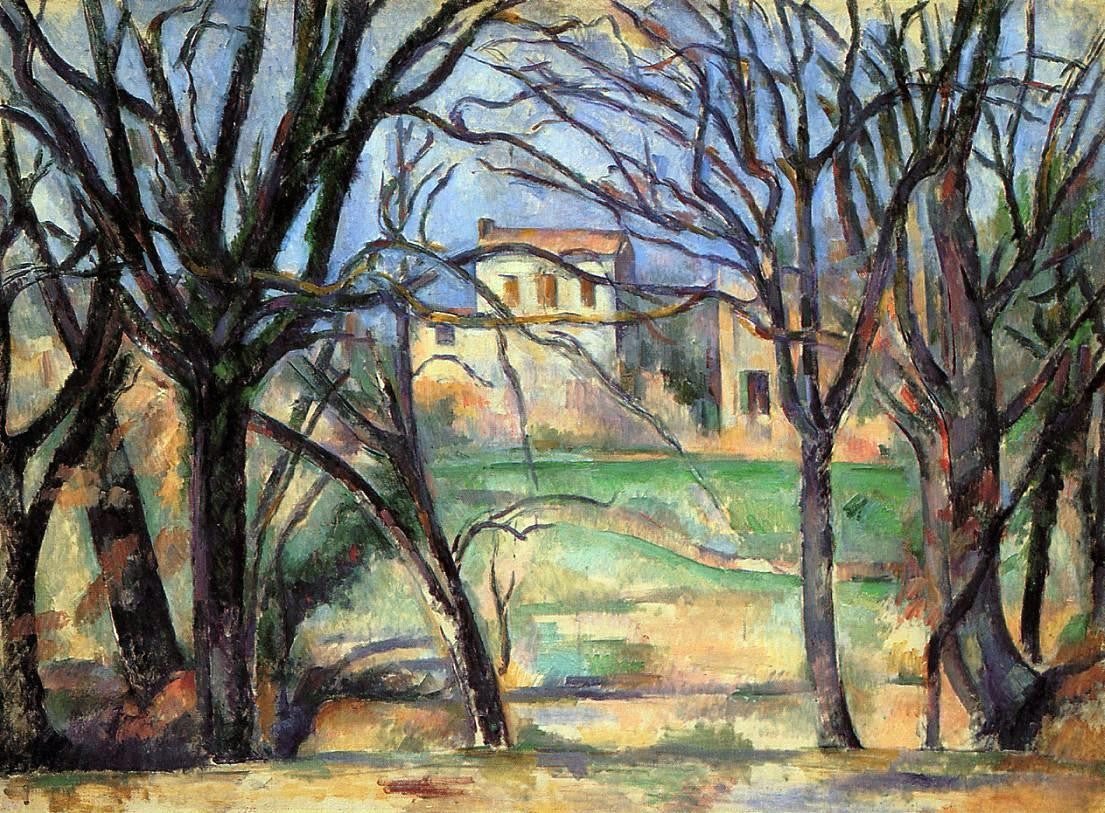Paul Cezanne Trees and Houses - Canvas Print