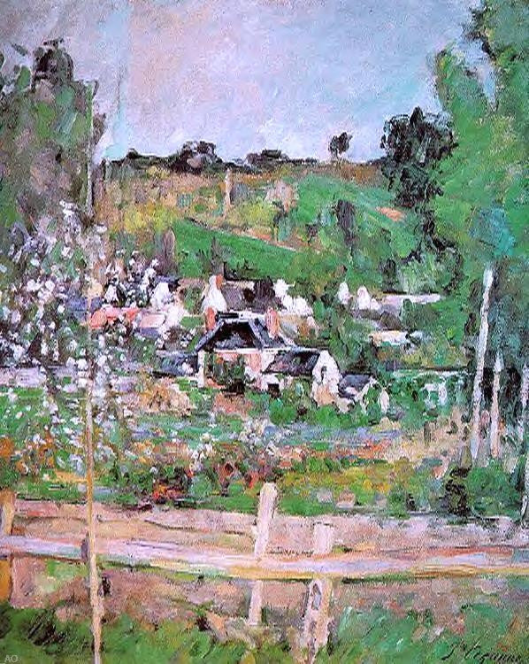 Paul Cezanne View of Auvers-sur-Oise (also known as The Fence) - Canvas Print