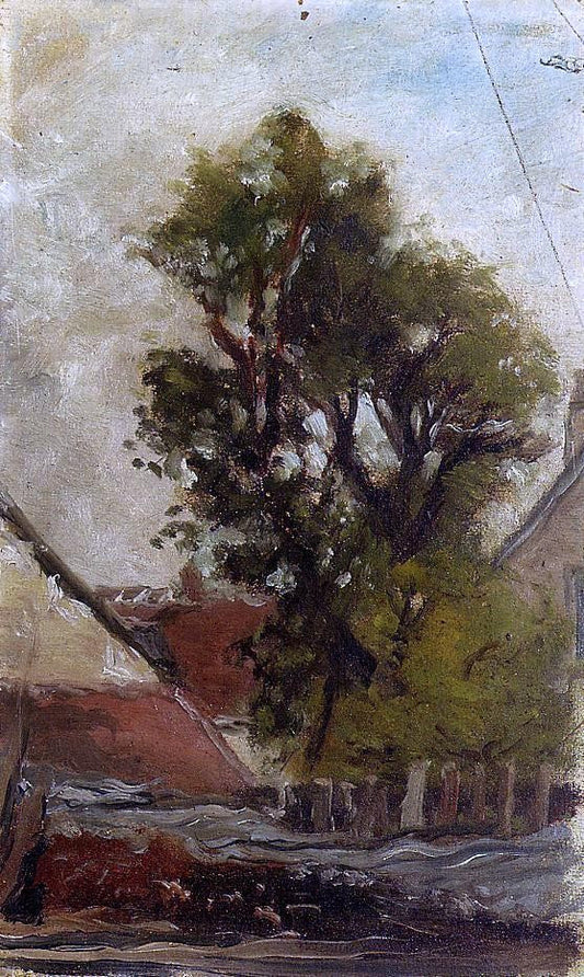 Paul Gauguin The Tree in the Farm Yard (sketch) - Canvas Print
