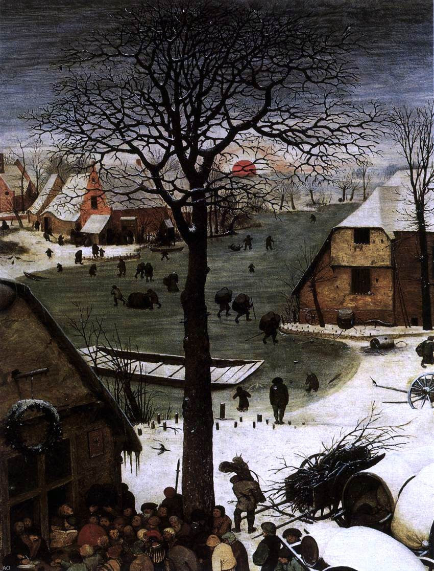 The Elder Pieter Bruegel The Census at Bethlehem (detail) - Canvas Print