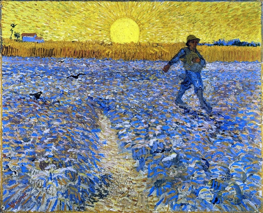 Vincent Van Gogh The Sower (also known as Sower with Setting Sun) - Canvas Print
