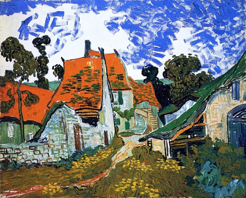 Vincent Van Gogh Village Street - Canvas Print