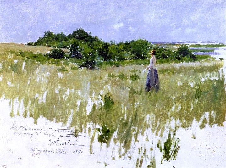 William Merritt Chase Shinnecock Hills (also known as A View of Shinnecock) - Canvas Print