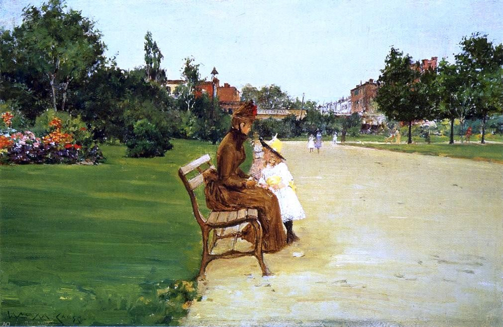 William Merritt Chase The Park (also known as In Tompkins Park) - Canvas Print