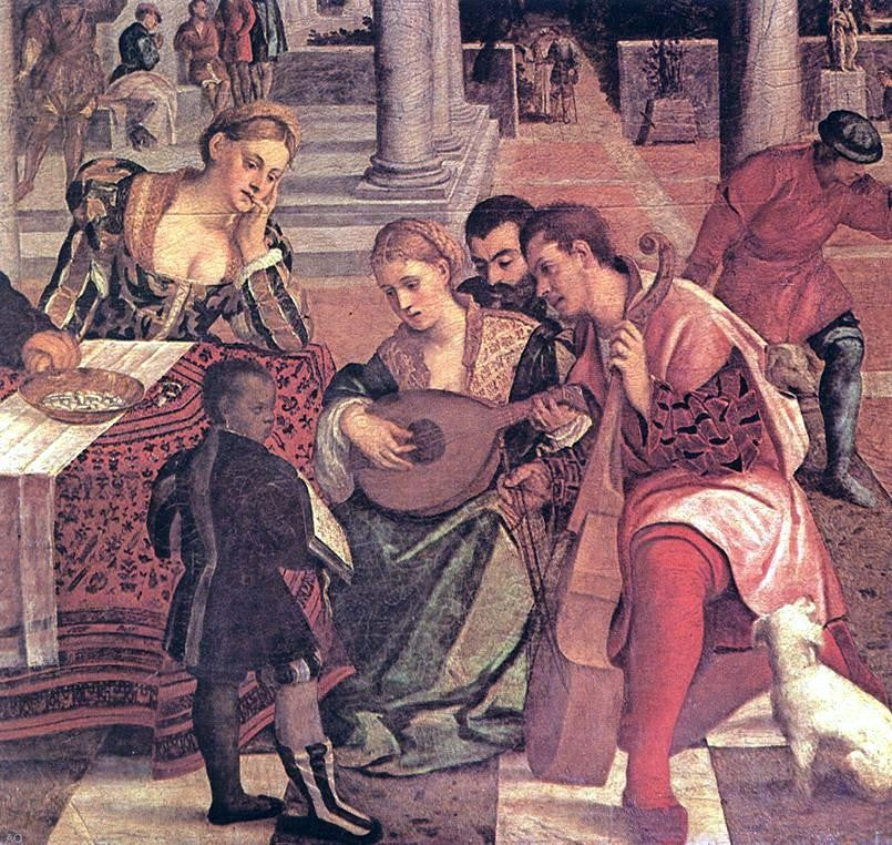 Bonifazio Veronese Dives and Lazarus (detail) - Canvas Print