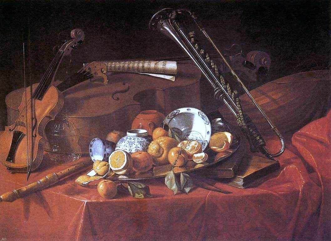 Cristoforo Munari Still-Life with Musical Instruments - Canvas Print
