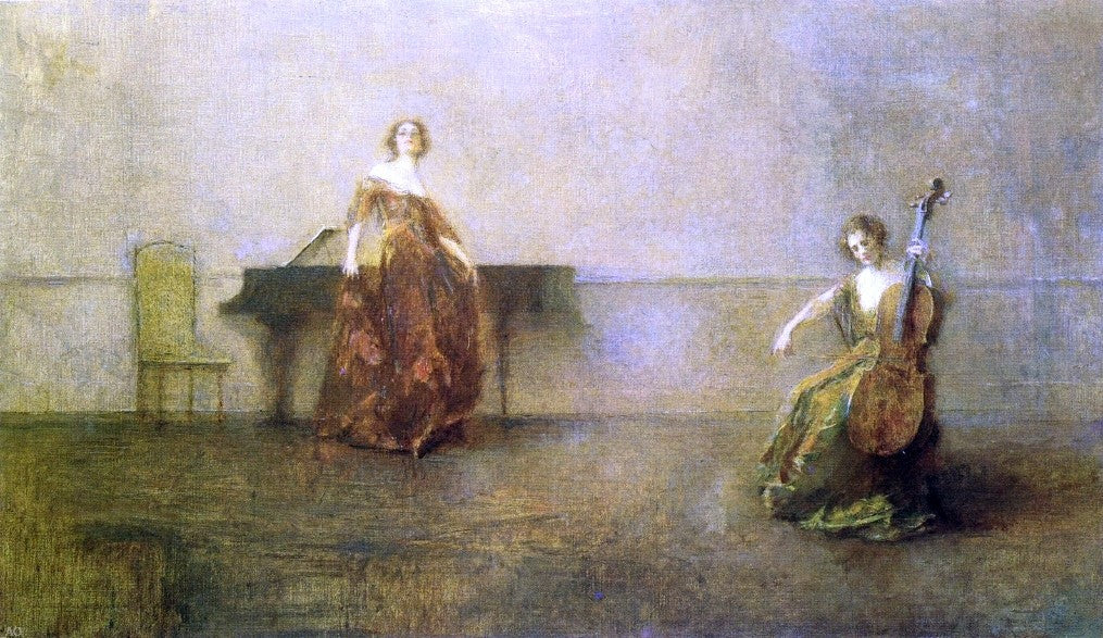 Thomas Wilmer Dewing The Song and the Cello - Canvas Print