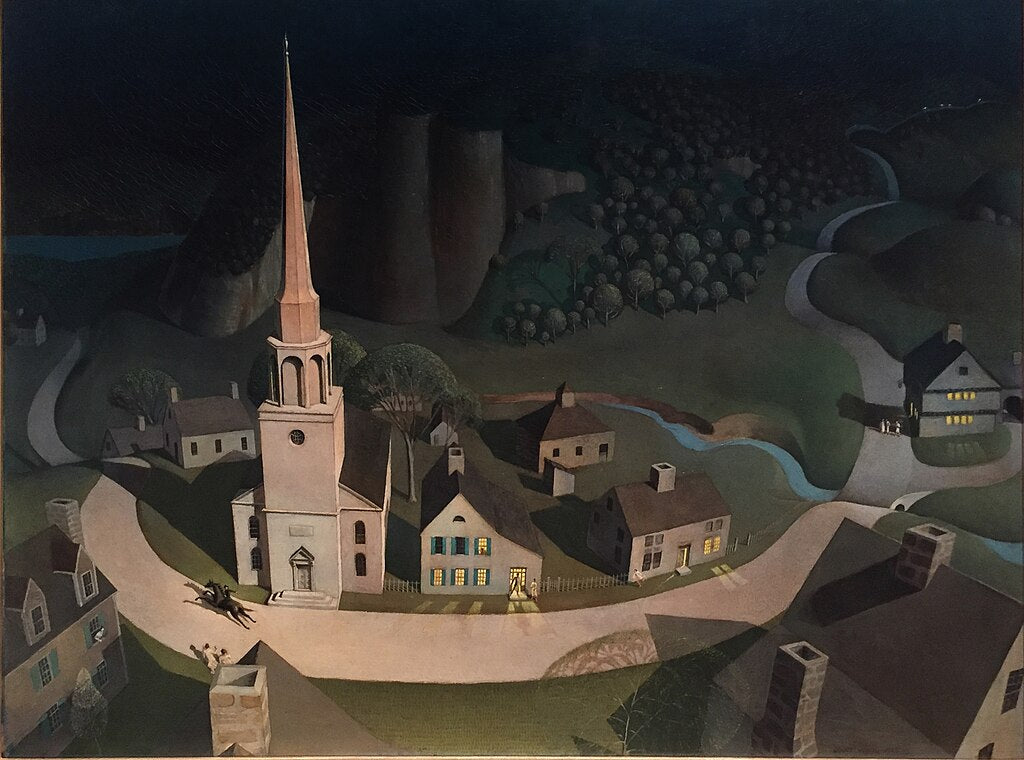 Grant Wood The Midnight Ride of Paul Revere - Canvas Print