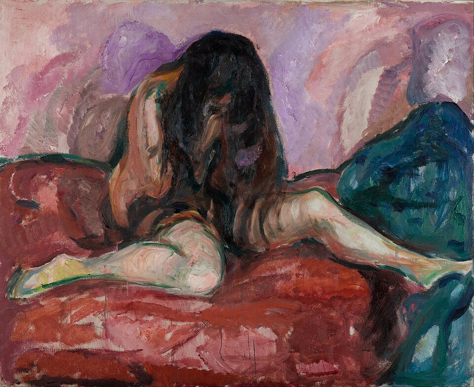 Edvard Munch Weeping Nude - Canvas Print