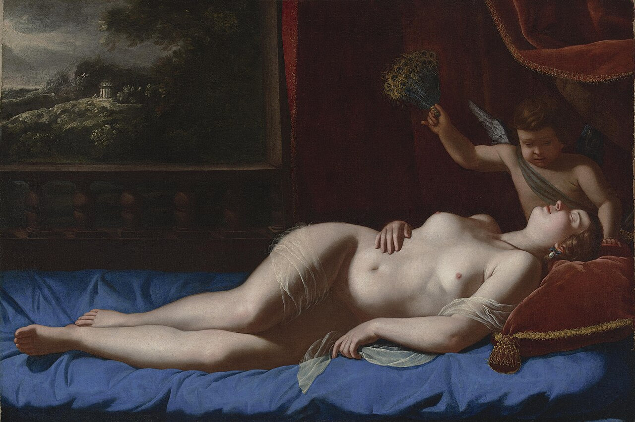 Artemisia Gentileschi Venus and Cupid - Canvas Print
