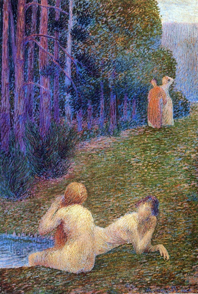 Hippolyte Petitjean Bathers by a Stream - Canvas Print
