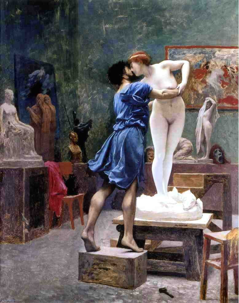 Jean-Leon Gerome Pygmalion and Galatea (study) - Canvas Print
