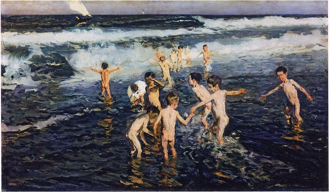 Joaquin Sorolla Y Bastida Sad Inheritance - Study (also known as Beach Rascals) - Canvas Print