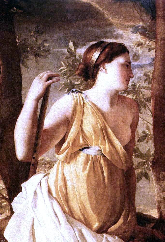 Nicolas Poussin The Inspiration of the Poet (detail) - Canvas Print