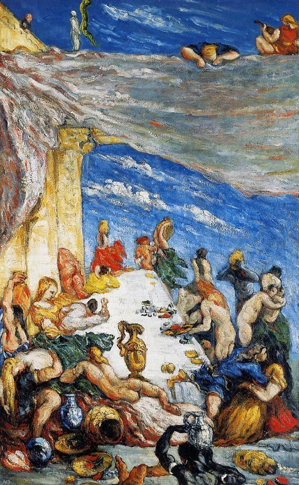 Paul Cezanne The Feast (also known as The Banquet of Nebuchadnezzar) - Canvas Print