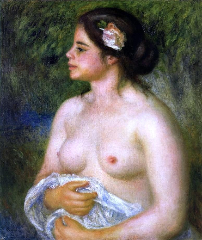 Pierre Auguste Renoir Gabrielle with a Rose (also known as The Sicilian Woman) - Canvas Print