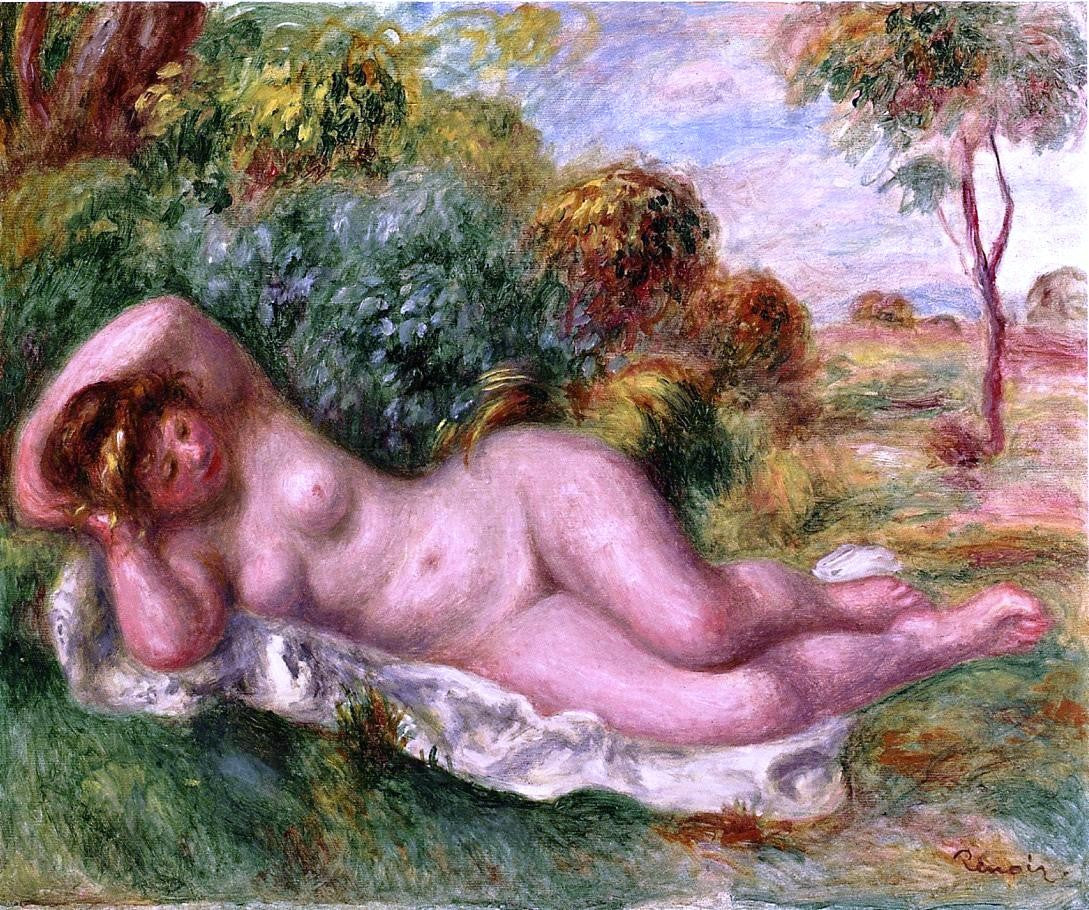 Pierre Auguste Renoir Reclining Nude (also known as The Baker's Wife) - Canvas Print