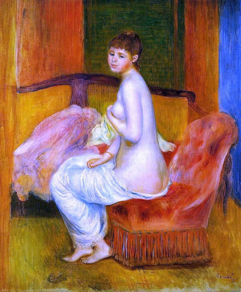 Pierre Auguste Renoir Seated Nude (also known as At East) - Canvas Print