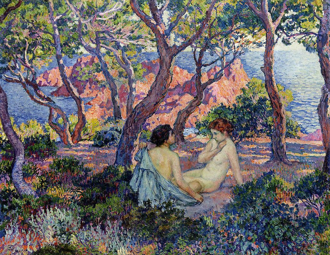 Theo Van Rysselberghe In the Shade of the Pines - Canvas Print