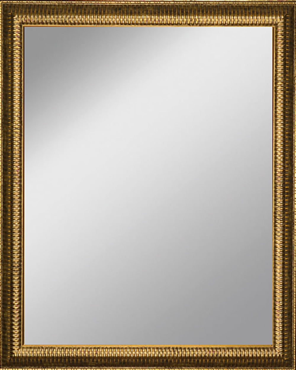 Framed Mirror 20.5" x 24.5" with Gold Finish Rib Frame