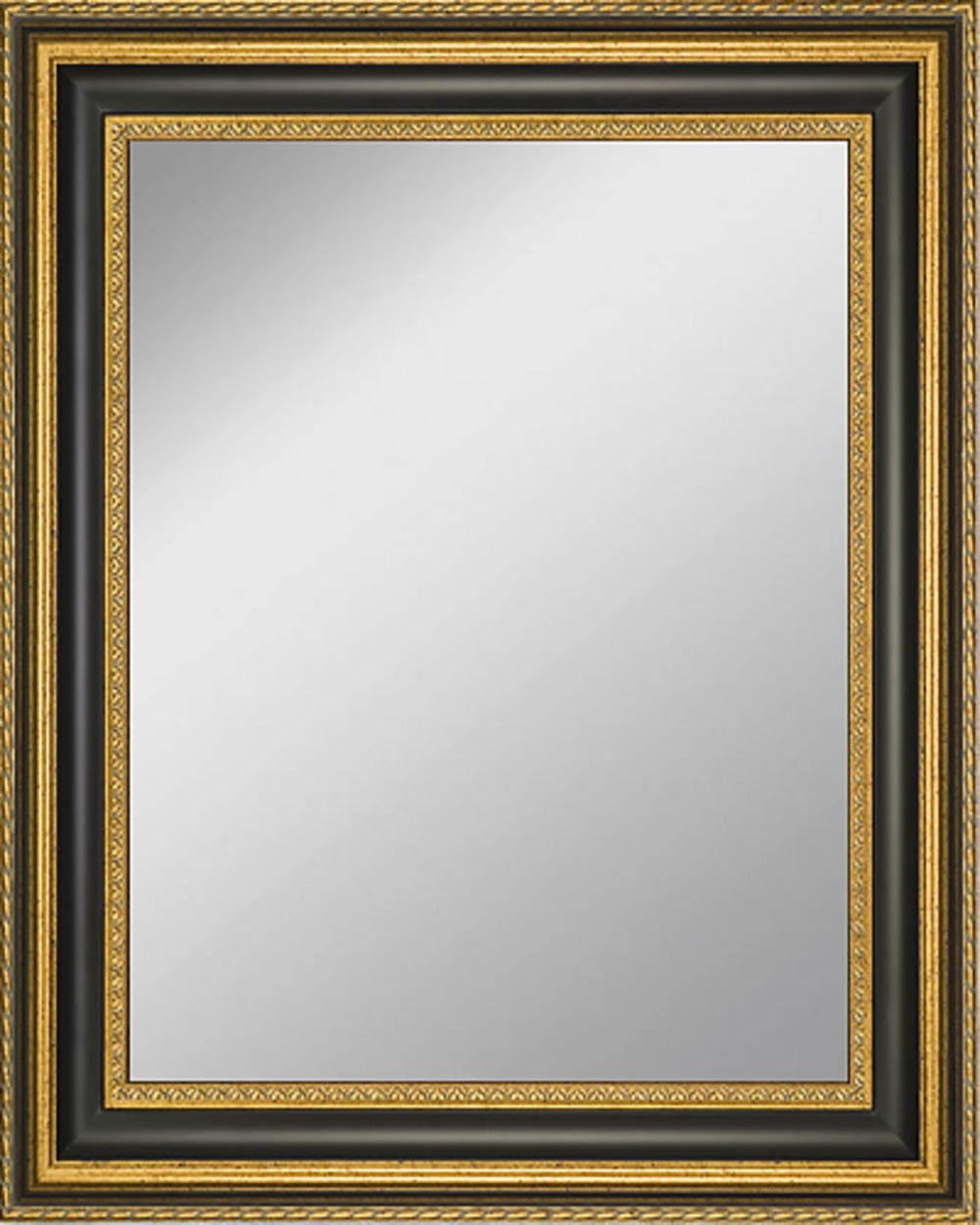 Framed Mirror 18.8" x 22.7" with Gold Finish Frame with Black Panel