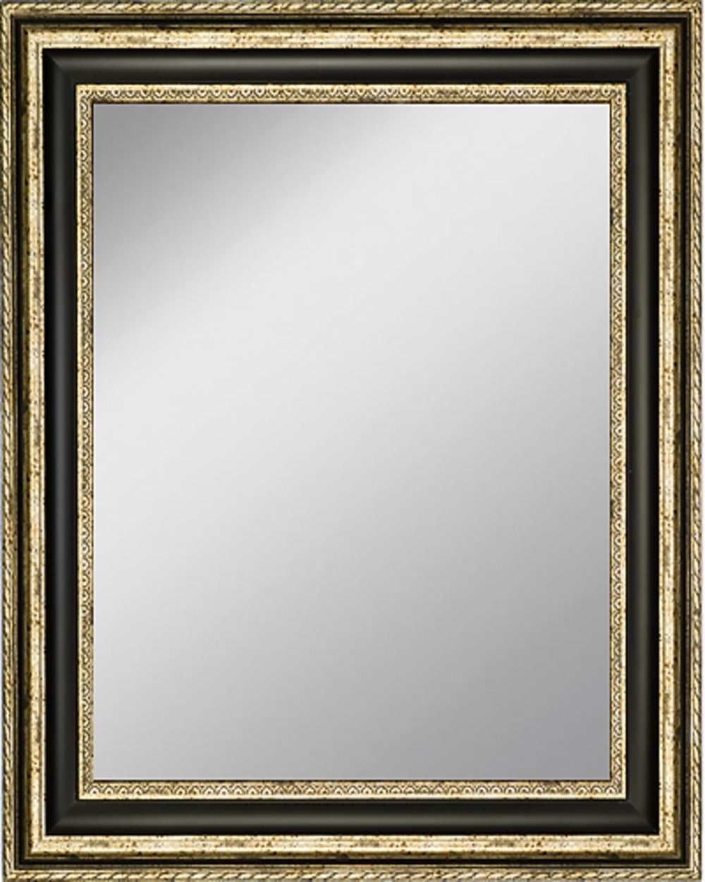 Framed Mirror 18.8" x 22.7" with Silver Finish Frame with Black Panel