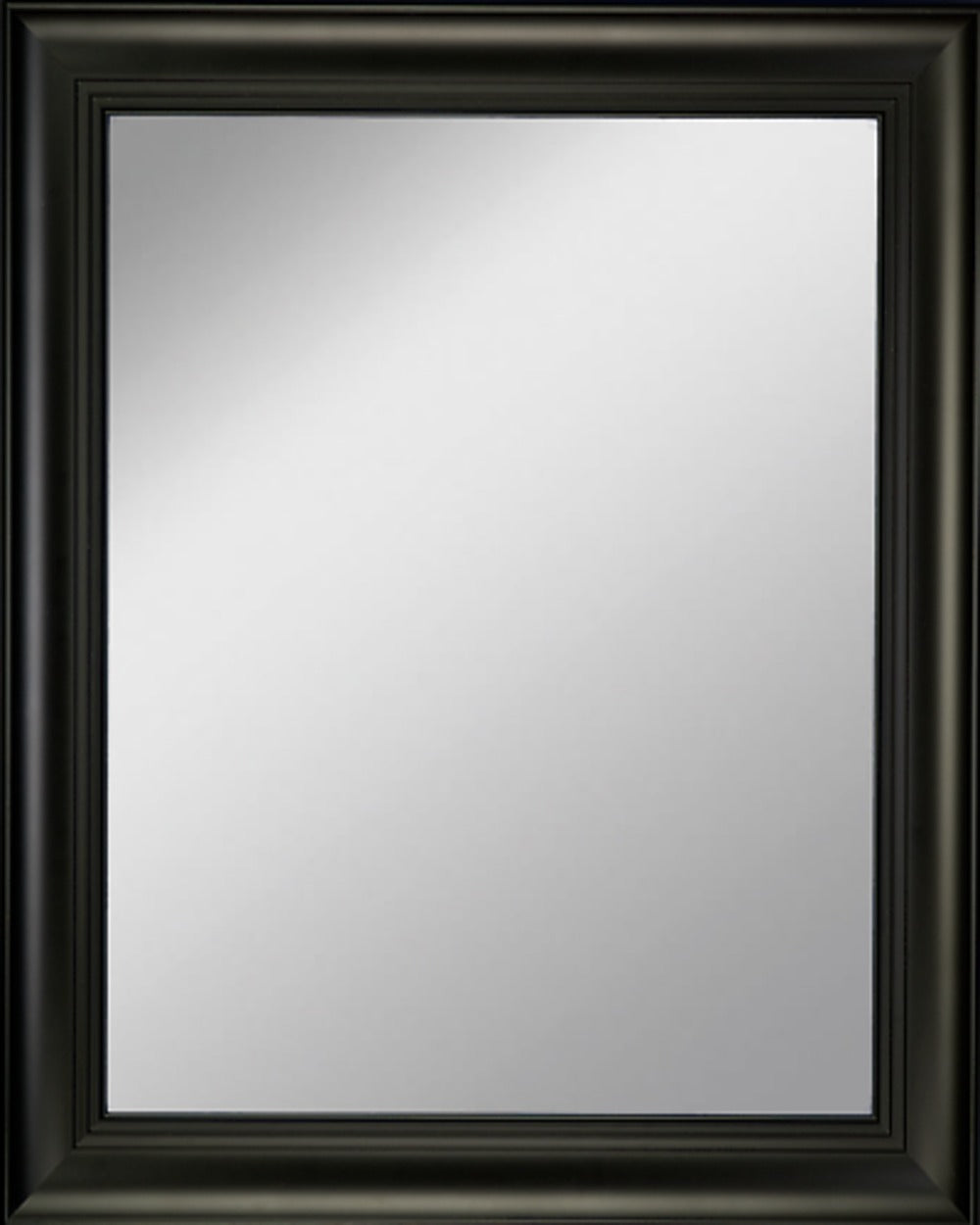 Framed Mirror 16.8" x 20.7" with Black Finish Frame with Triple Step Lip