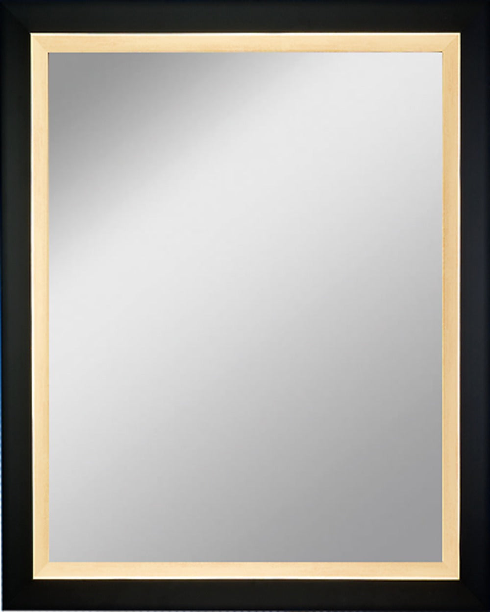 Framed Mirror 16.3" x 20.2" with Black with Gold Finish Slope Frame