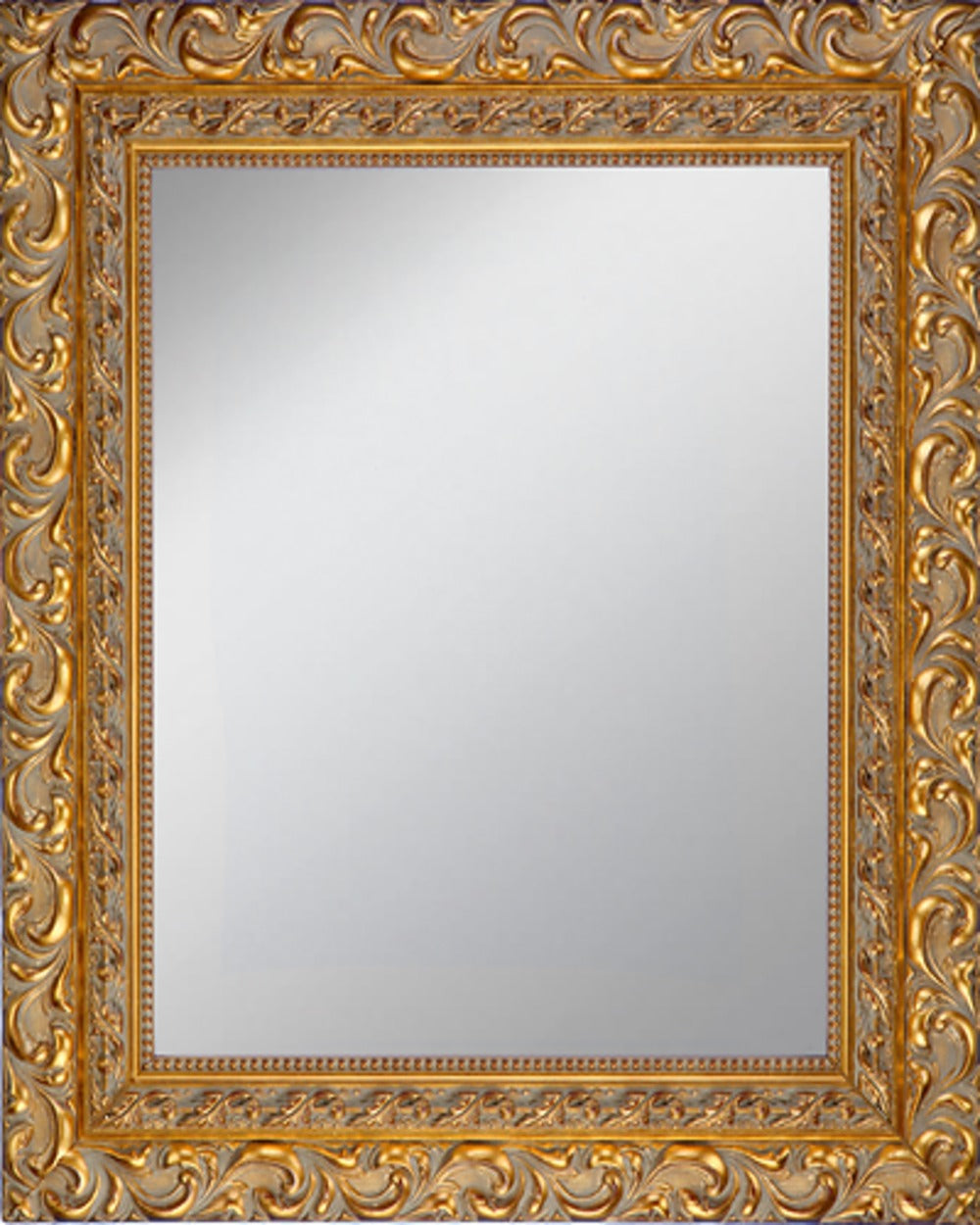 Framed Mirror 20.3" x 24.2" with Ornate Gold Finish Frame