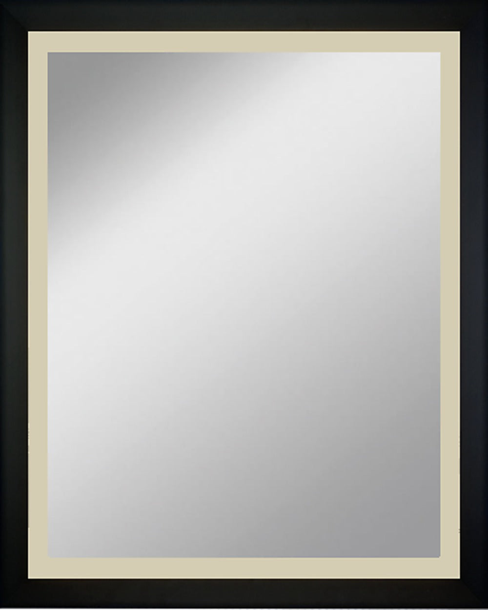 Framed Mirror 16.3" x 20.2" with Black with Silver Finish Slope Frame