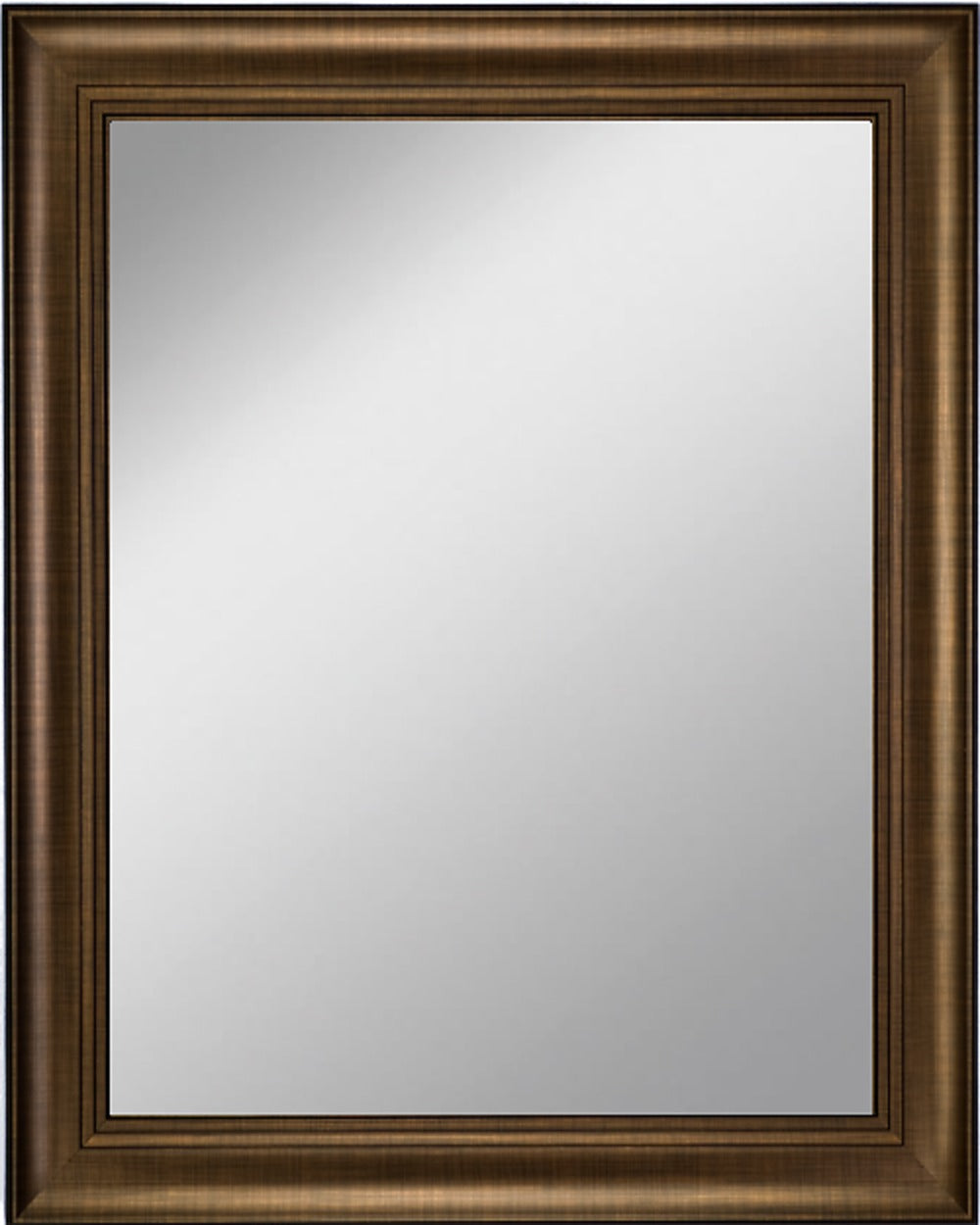 Framed Mirror 21" x 25" with Bronze Finish Frame with Triple Step Lip