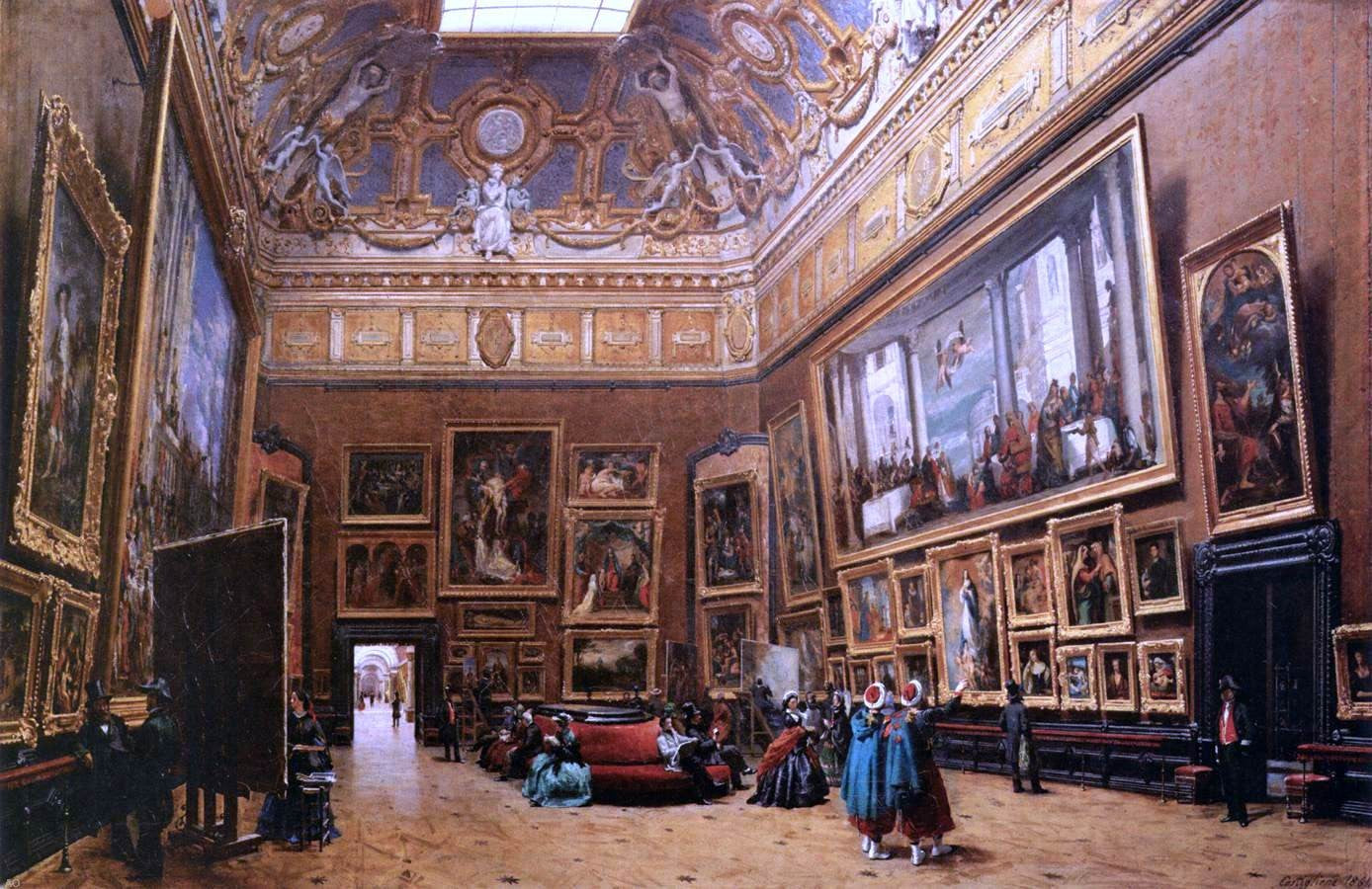 Giuseppe Castiglione View of the Grand Salon Carre in the Louvre - Canvas Print