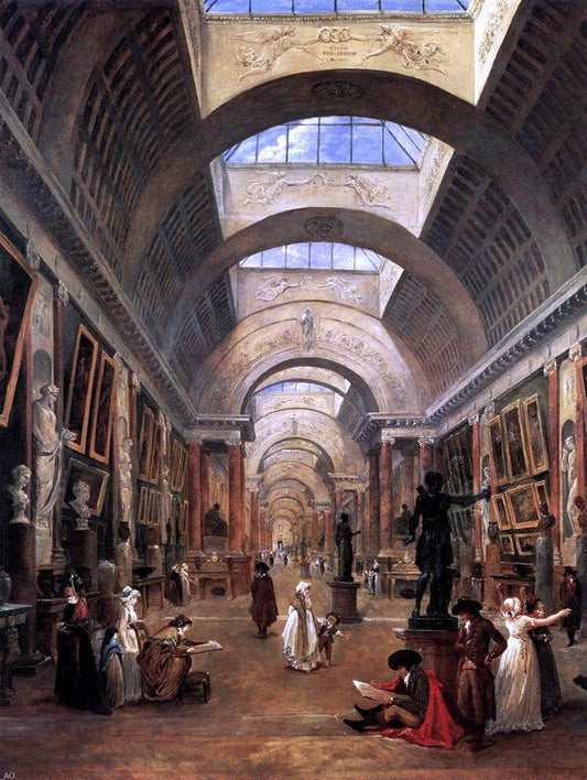 Hubert Robert Design for the Grande Galerie in the Louvre (detail) - Canvas Print