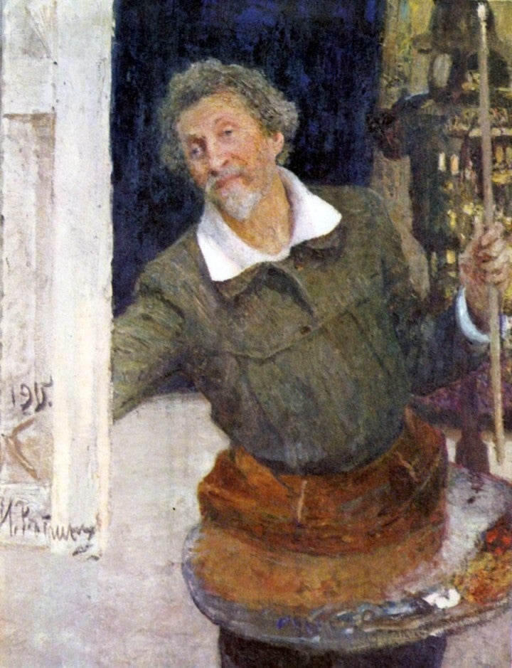 Ilia Efimovich Repin Self-portrait at work - Canvas Print