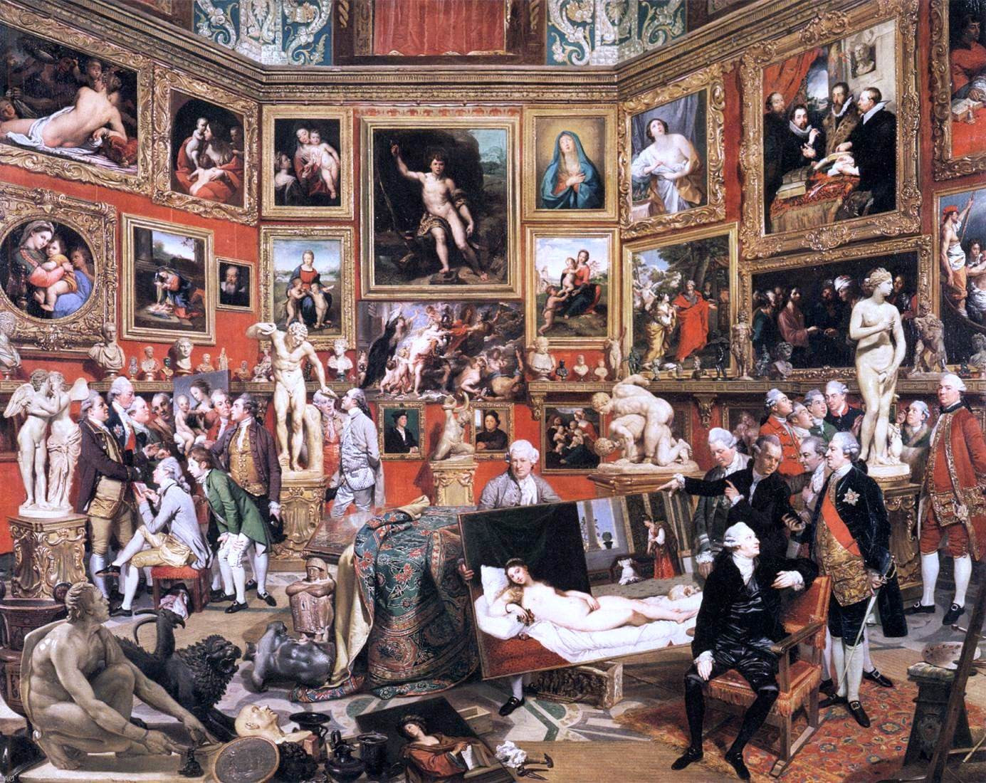 Johann Zoffany The Tribuna of the Uffizi - Canvas Print