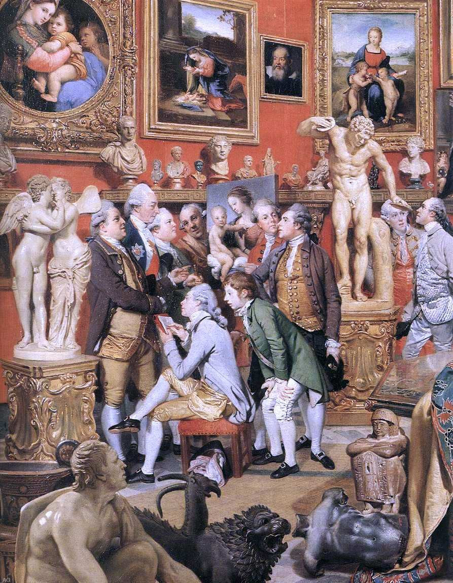 Johann Zoffany The Tribuna of the Uffizi (detail) - Canvas Print