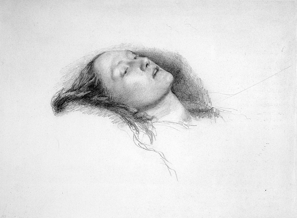 Sir Everett Millais Ophelia (study - Elizabeth Siddall) - Canvas Print