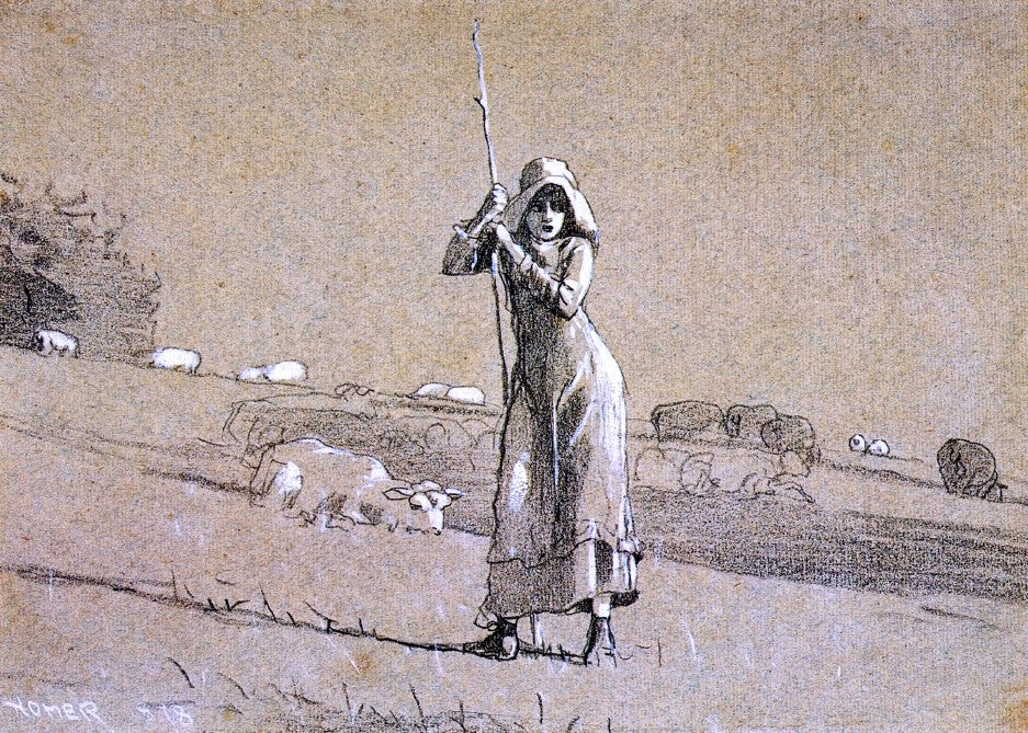 Winslow Homer The Shepherdess - Canvas Print