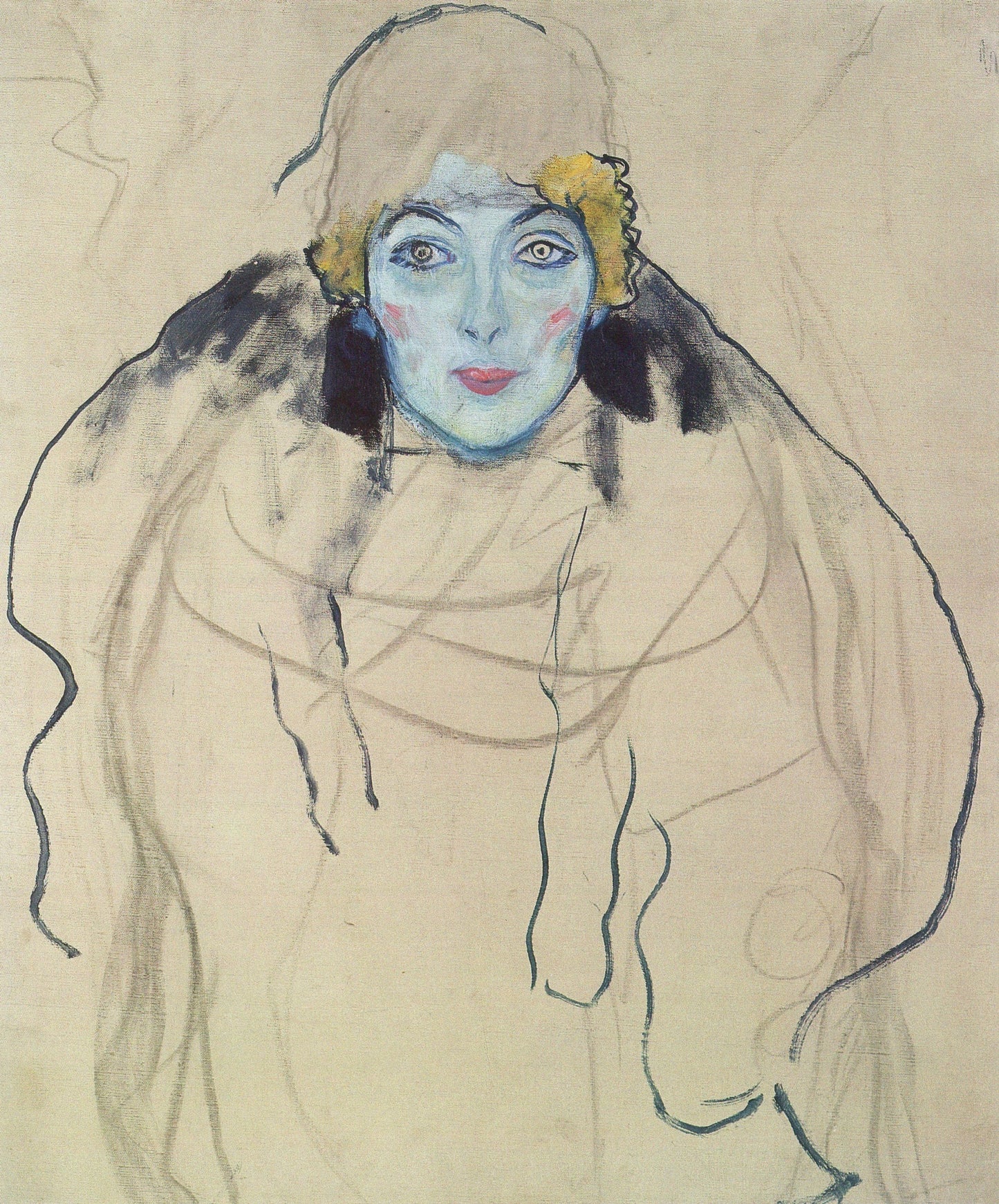 Gustav Klimt Portrait of a Lady (unfinished) - Canvas Print