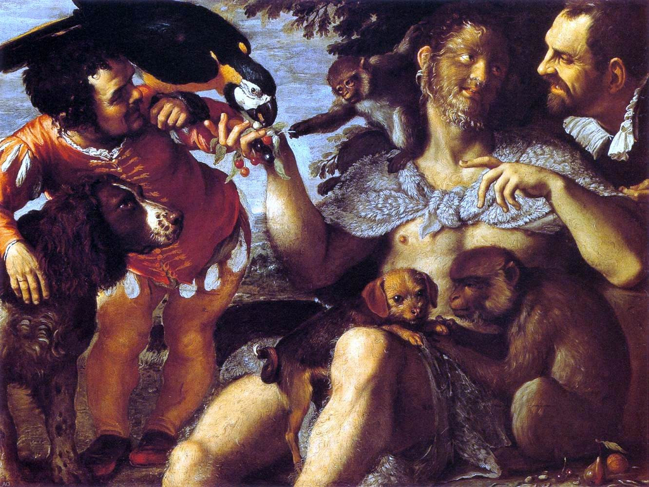 Agostino Carracci Hairy Harry, Mad Peter and Tiny Amon - Canvas Print