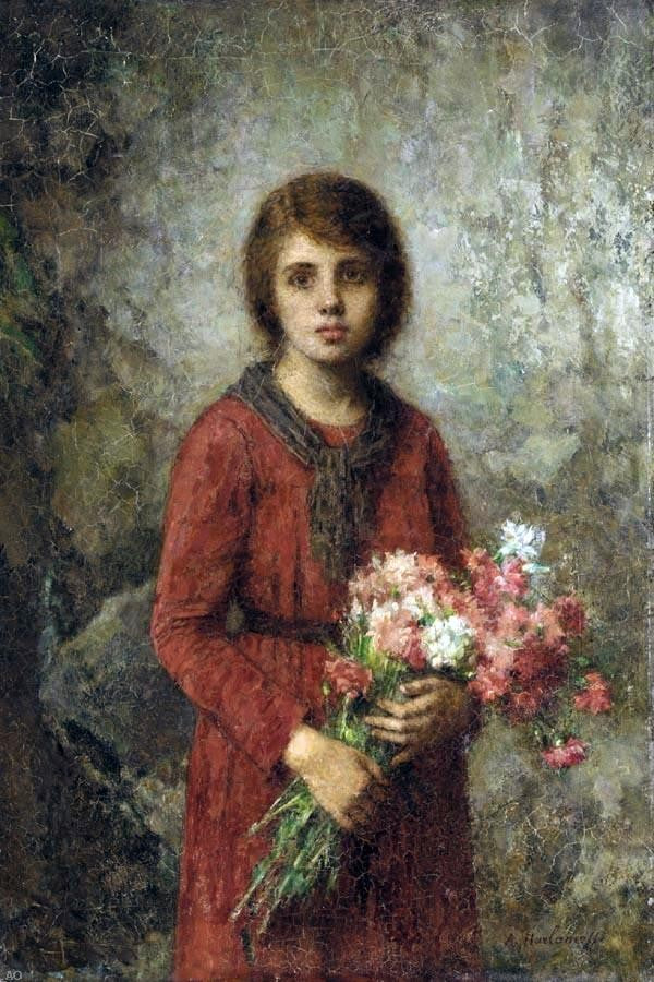 Alexei Alexeievich Harlamoff The Artist's Daughter - Canvas Print