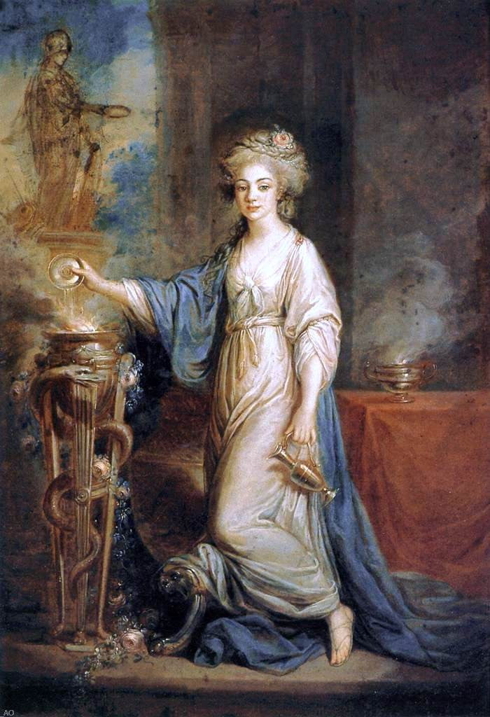 Angelica Kauffmann Portrait of a Woman as a Vestal Virgin - Canvas Print