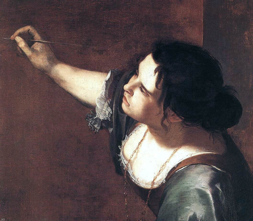 Artemisia Gentileschi Self-Portrait as the Allegory of Painting (detail) - Canvas Print