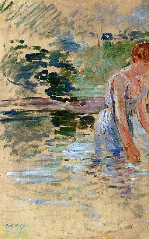 Berthe Morisot The Bath at Mesnil - Canvas Print