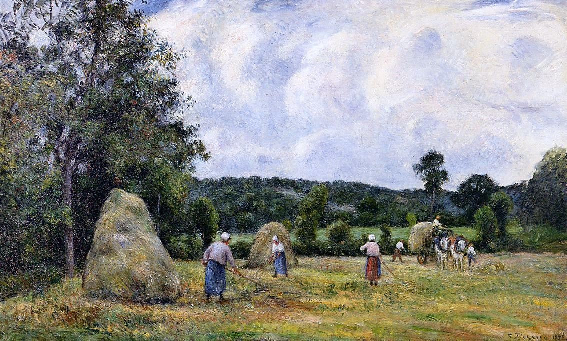Camille Pissarro The Harvest at Montfoucault - Canvas Print
