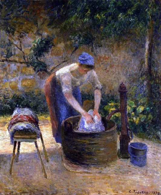 Camille Pissarro The Laundry Woman (also known as Laundry) - Canvas Print