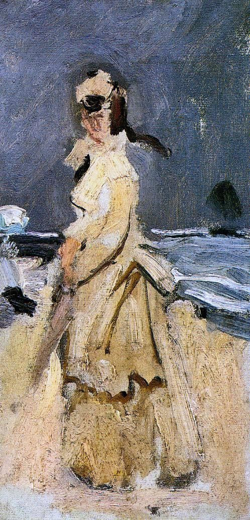 Claude Oscar Monet Camille on the Beach - Canvas Print