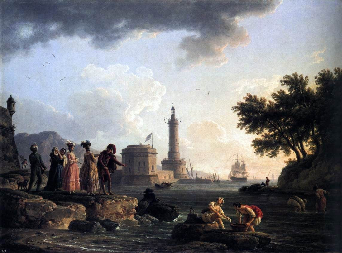 Claude-Joseph Vernet A Seashore - Canvas Print