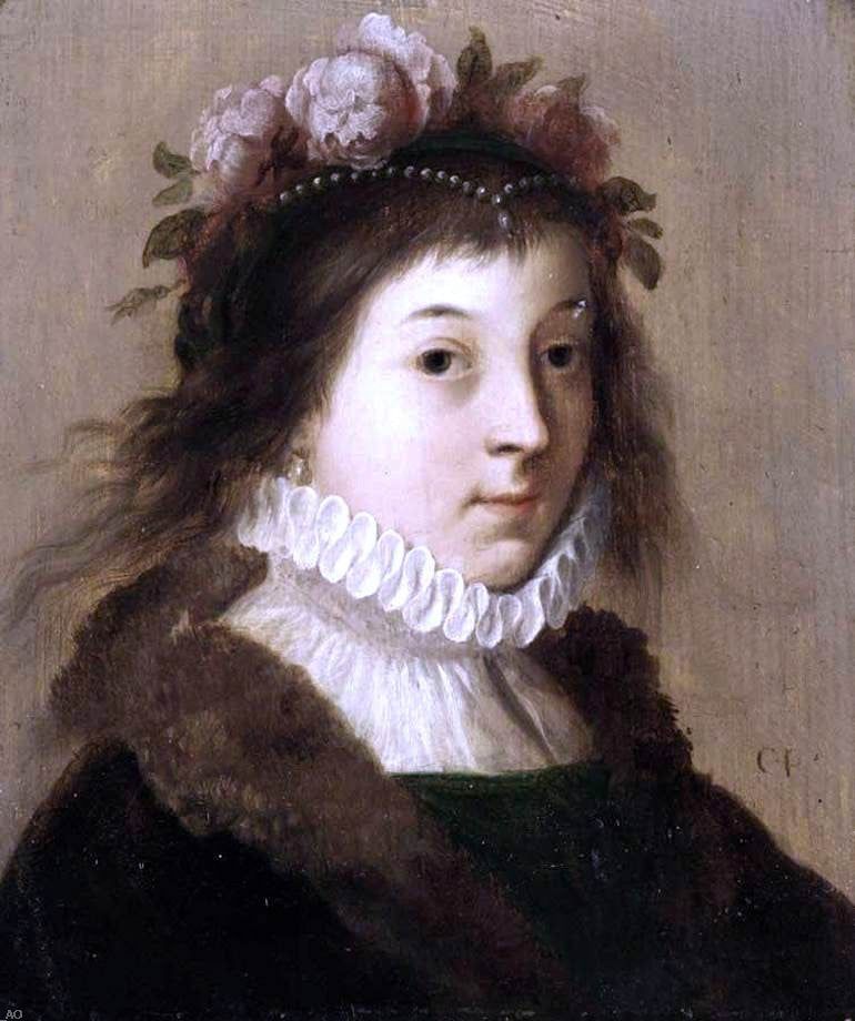 Cornelis Van Poelenburgh Portrait of a Young Girl as Flora - Canvas Print