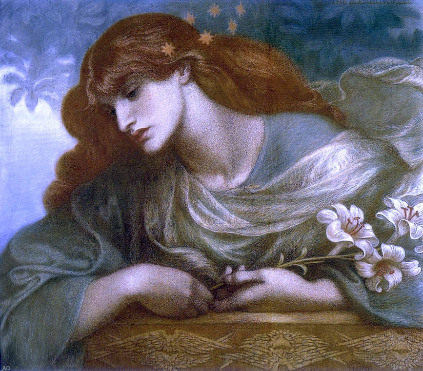 Dante Gabriel Rossetti The Blessed Damozel - Study - Canvas Print